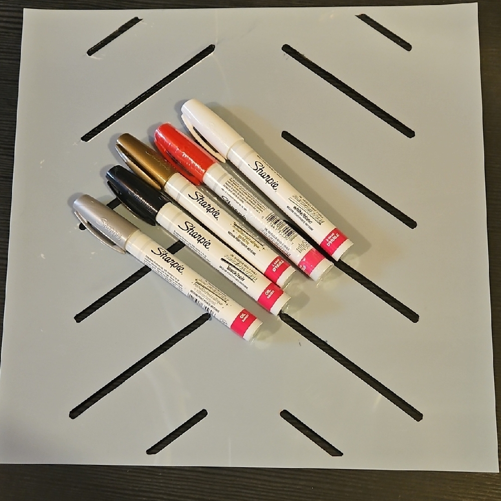 Sharpie Oil Pens and Wall Stencil